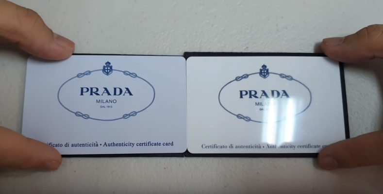 prada bag authenticity card