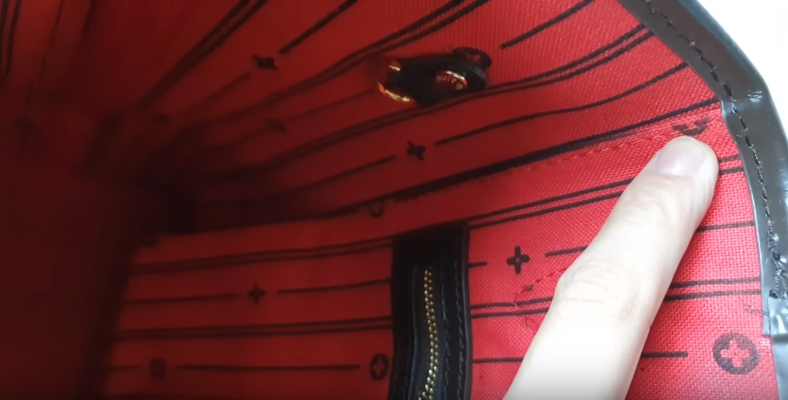 Interior Fabric Lining | Fake Louis Vuitton Neverfull Ebene