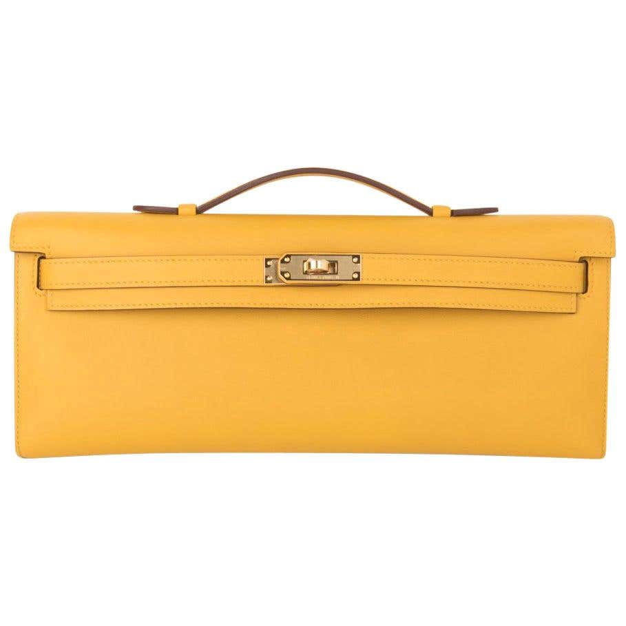 ONE OF A KIND HERMES KELLY BAG BRIEFCASE W GOLD HARDWARE! at 1stDibs